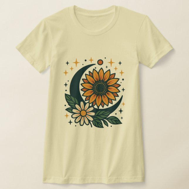 Camiseta Feminina Ajustada Celestial Flower (Postura )