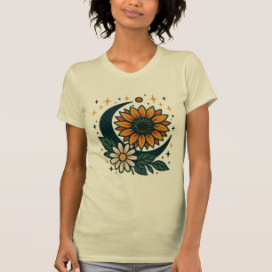 Camiseta Feminina Ajustada Celestial Flower