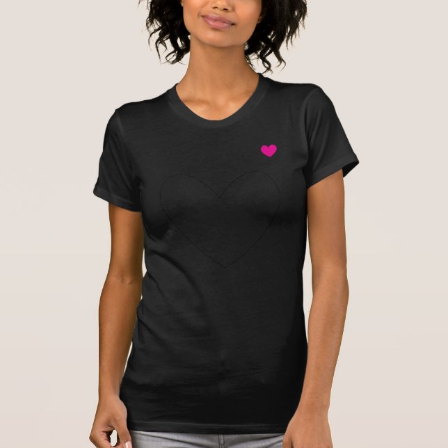 Camiseta Feminina Ajustada Com Coração (Frente)