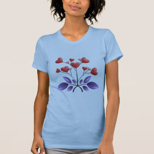 Camiseta Feminina Ajustada Flor de Amor Heart Blos