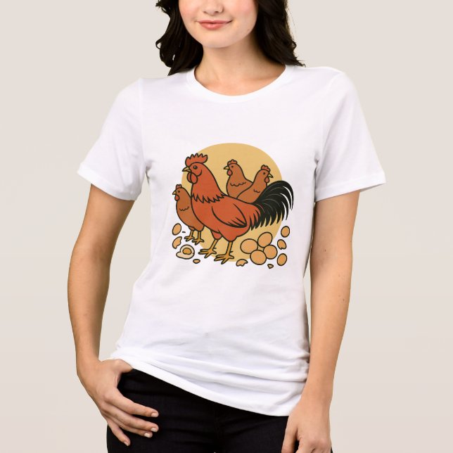 Camiseta Feminina Amantes de Frango (Frente)