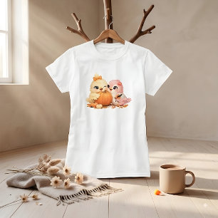 Camiseta Feminina Amigos Pássaros de Halloween