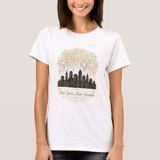 Camiseta Feminina Ano Novo Sonhos Novos