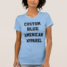 Camiseta feminina azul personalizada de gola redon