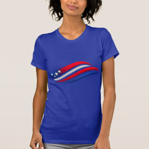 Camiseta Feminina Bandeira Ondulada Patriótica M