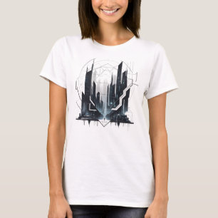Camiseta Feminina Básica Abstrato Futurista-2