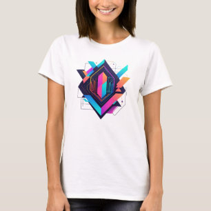 Camiseta Feminina Básica Abstrato Futurista-3