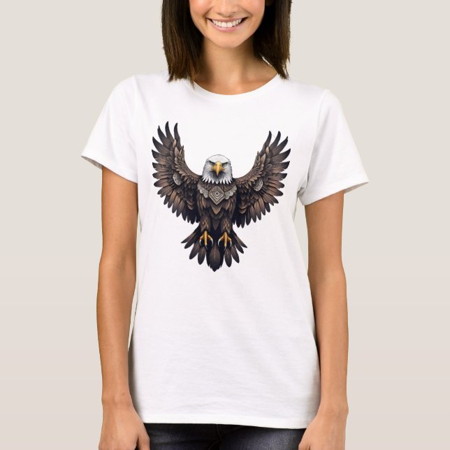 Camiseta Feminina Básica Águia Tribal (Frente)