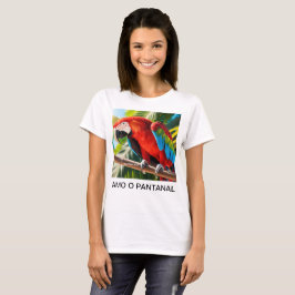 Camiseta Feminina Básica Arara Vermelha