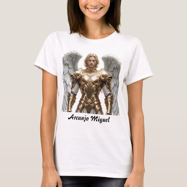 Camiseta Feminina Básica Arcanjo Miguel (Frente)