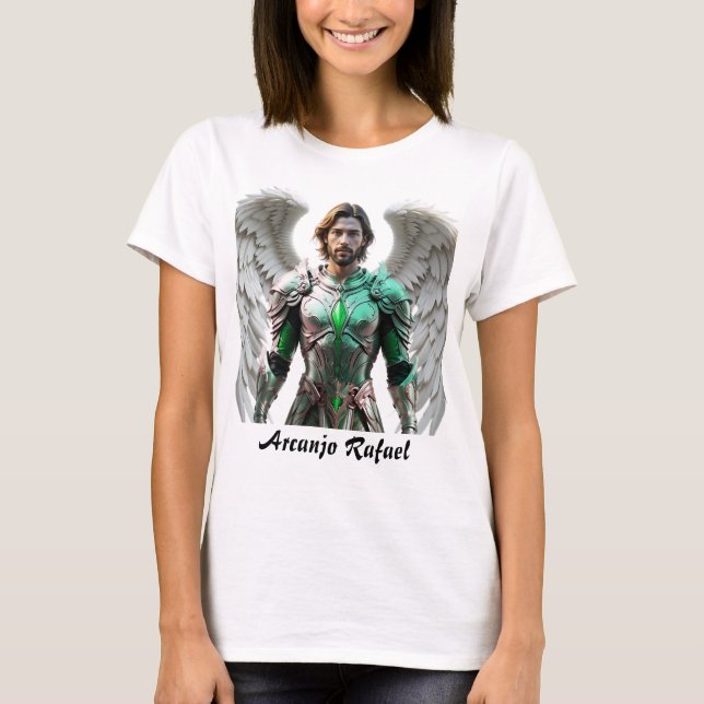 Camiseta Feminina Básica Arcanjo Rafael (Frente)