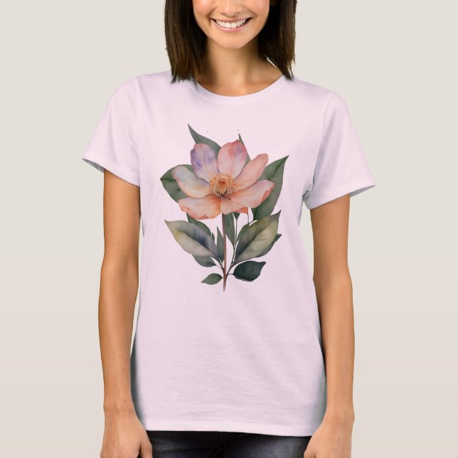 Camiseta Feminina Básica Floral-2 (Frente)