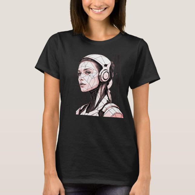 Camiseta Feminina Básica Futuristico (Frente)