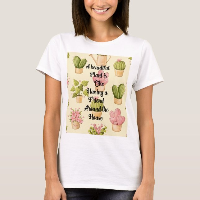 Camiseta Feminina Básica | Jardim de Cotação (Frente)