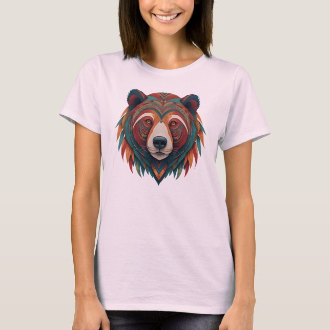Camiseta Feminina Básica Urso Tribal-2 (Frente)