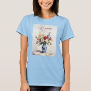 Camiseta Feminina Beleza Flores Vaso Divindade Int