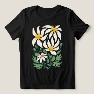 Camiseta Feminina Blue Radiance Floral Abstrata