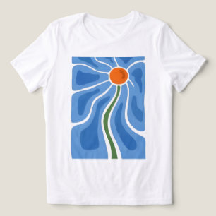 Camiseta Feminina Blue Radiance Floral Abstrata