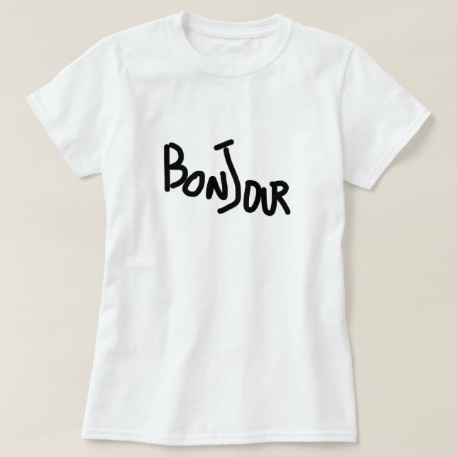 Camiseta Feminina Bonjour (Frente do Design)