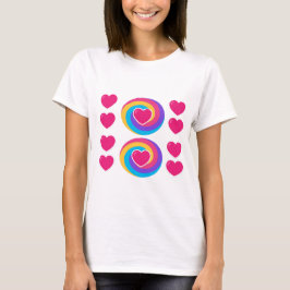 Camiseta Feminina Branca Com Coração