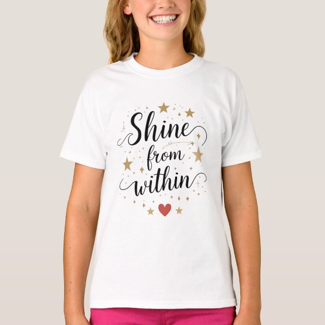Camiseta Feminina Brilho Por Dentro (Frente)