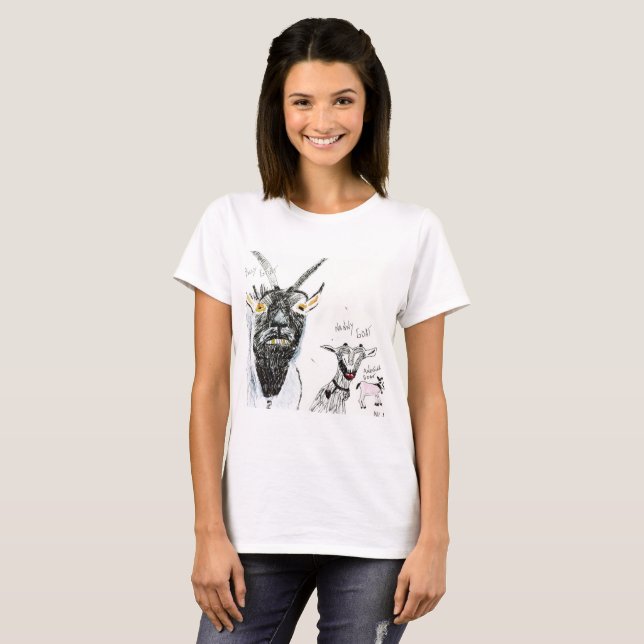 Camiseta Feminina - Cabras, Engraçado (Frente Completa)