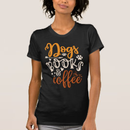 Camiseta Feminina Cachorros Livros Café - Cachorro