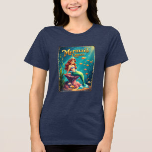 Camiseta Feminina Cartoon Rainha Sereia Oceano Cap