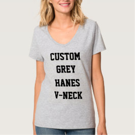 Camiseta feminina cinza personalizada HANES DE COL