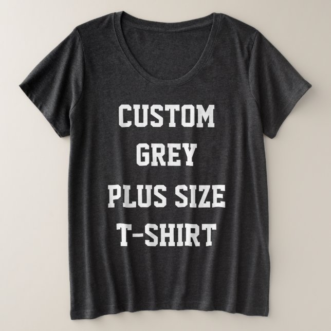 Camiseta feminina cinza personalizada PLUS SIZE (Frente do Design)