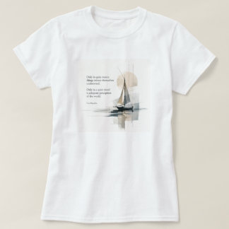 Camiseta Feminina Citação de Velero Abstrato – Águ
