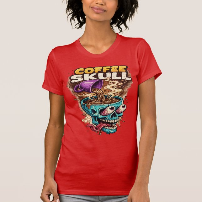 Camiseta Feminina Coffee Skull  (Frente)