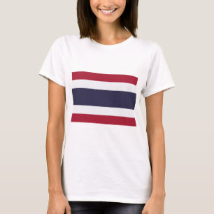 Camiseta Feminina com a Bandeira da Tailândia