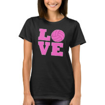 Camiseta feminina com amor de vôlei rosa