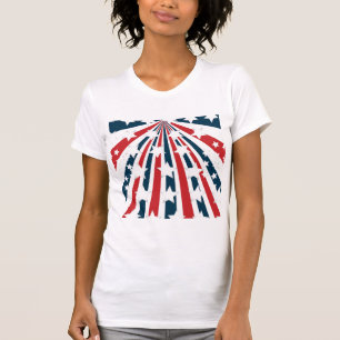 Camiseta Feminina com Bandeira Americana Estilizad
