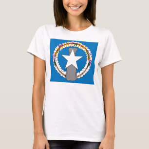 Camiseta feminina com bandeira das Ilhas Mariana N