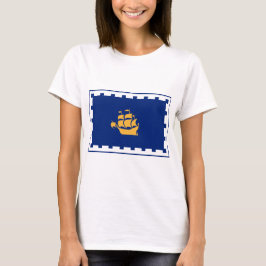 Camiseta Feminina com Bandeira de Quebec City, Can