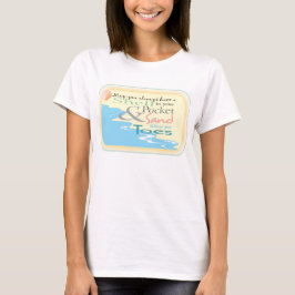 Camiseta feminina com citação de praia