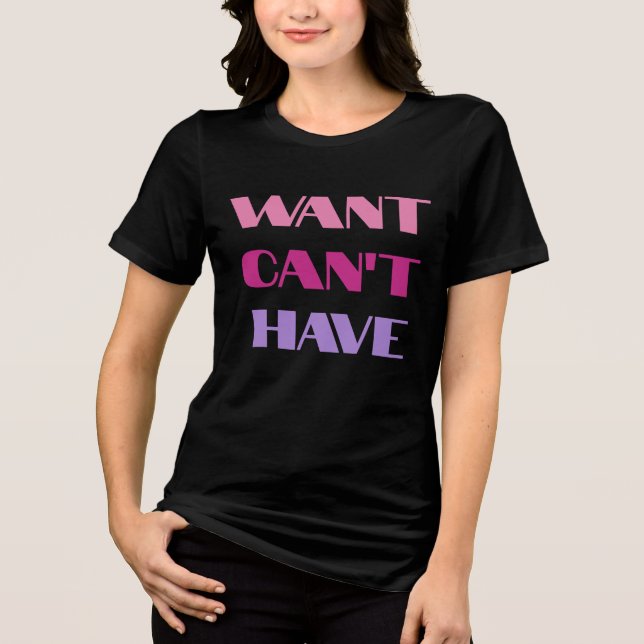 Camiseta feminina com design de texto "Quero Não P (Frente)