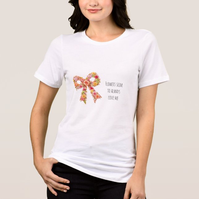 Camiseta Feminina com Laço Floral (Frente)