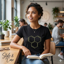 Camiseta Feminina com Marca de Diagrama Químico do