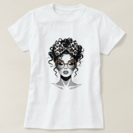 Camiseta feminina com rosto feminino bonito
