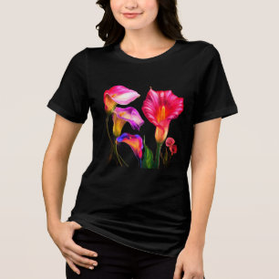 Camiseta Feminina Copos-de-Leite Coloridos