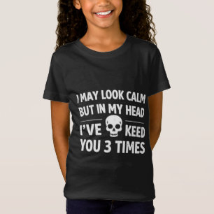 Camiseta Feminina Crânio Sarcástico 'Posso Parecer