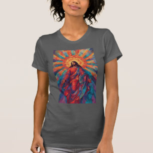 Camiseta Feminina Cristã Jesus Ressuscitado Colori
