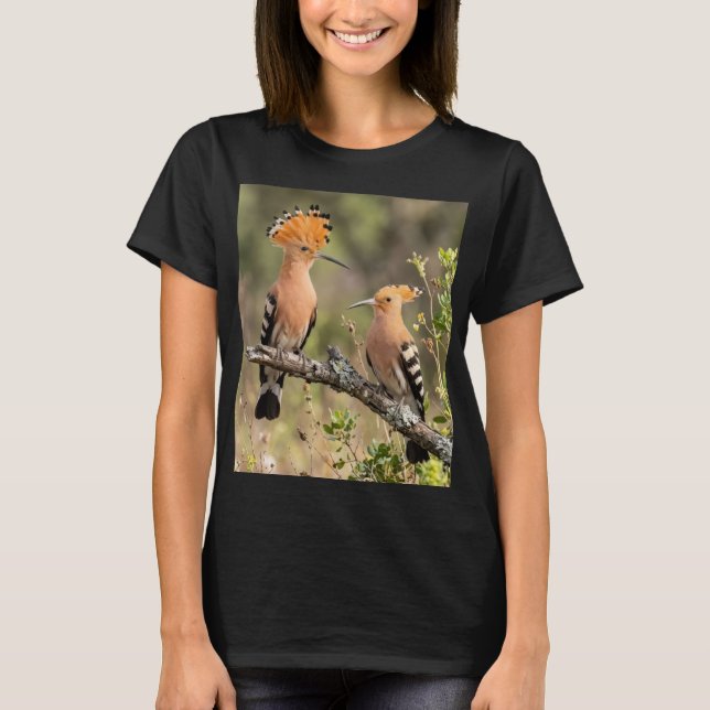 Camiseta Feminina da Natureza com Par de Pássaros- (Frente)
