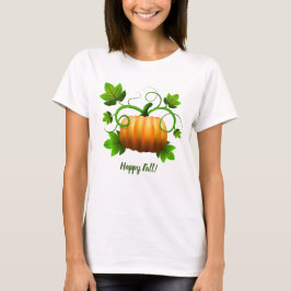 Camiseta Feminina de Abóbora de Outono Feliz