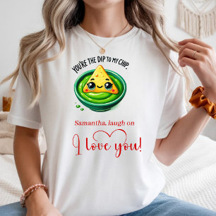 Camiseta Feminina de Amor e Comida Engraçada Perso