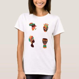 Camiseta Feminina de Arte Africana