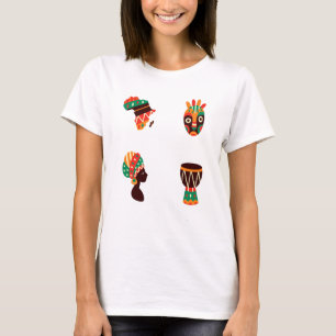 Camiseta Feminina de Arte Africana